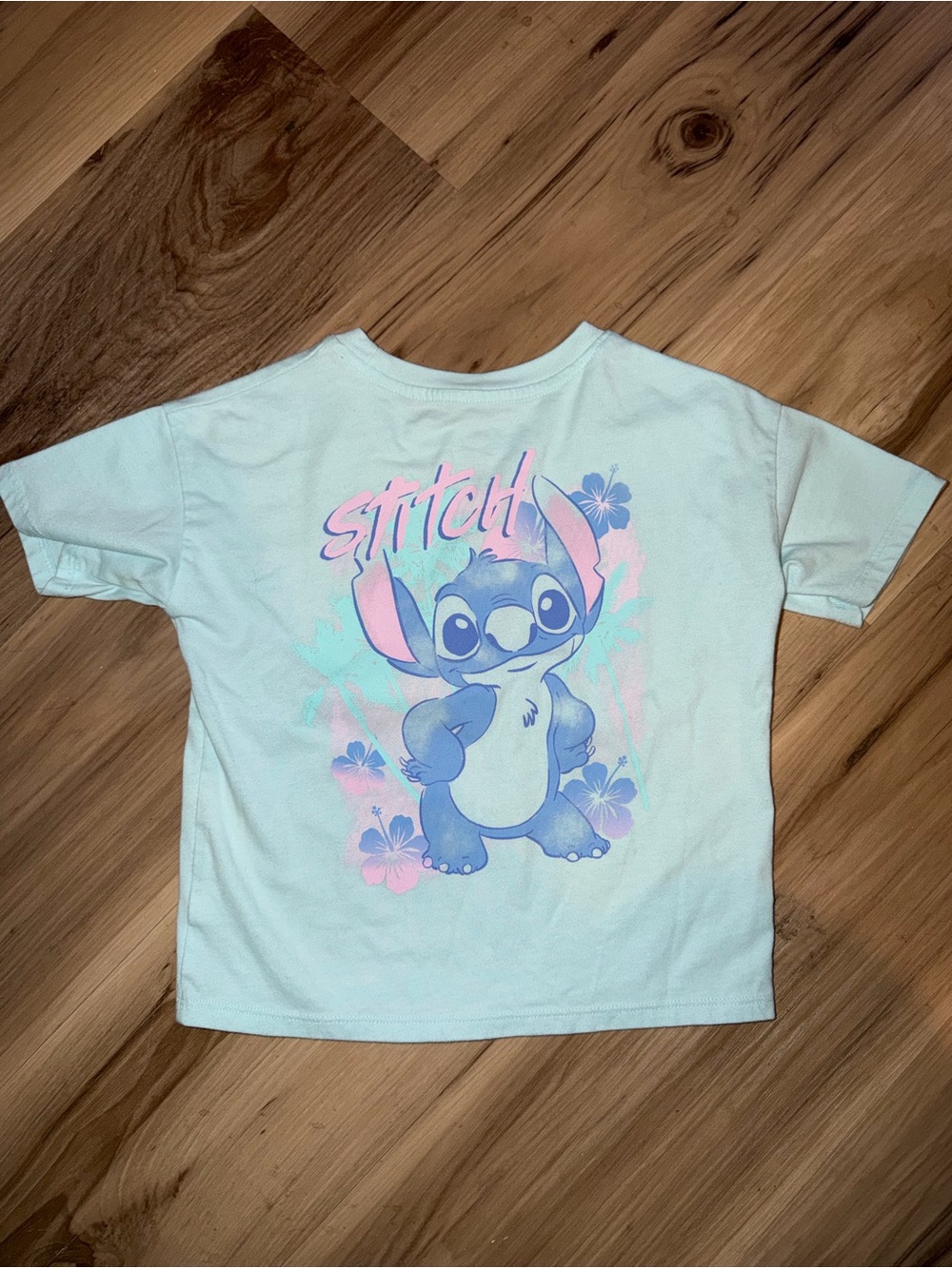 Disney Stitch Tee in Light Blue with Pink & Purple Accents